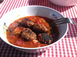 Paprika Ragout and Veggie Meatballs